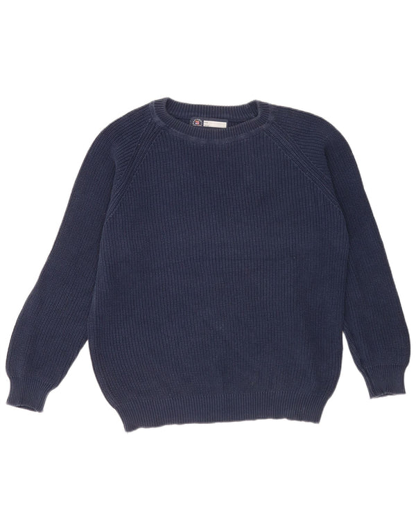 Vintage męski sweter z dekoltem w łódkę 2XL granatowy, bawełniany