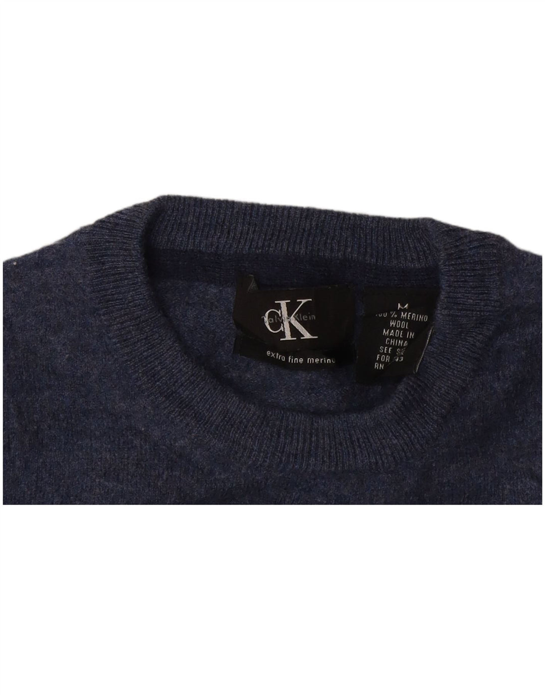 Damski sweter Calvin Klein z okrągłym dekoltem UK 12, średni granatowy
