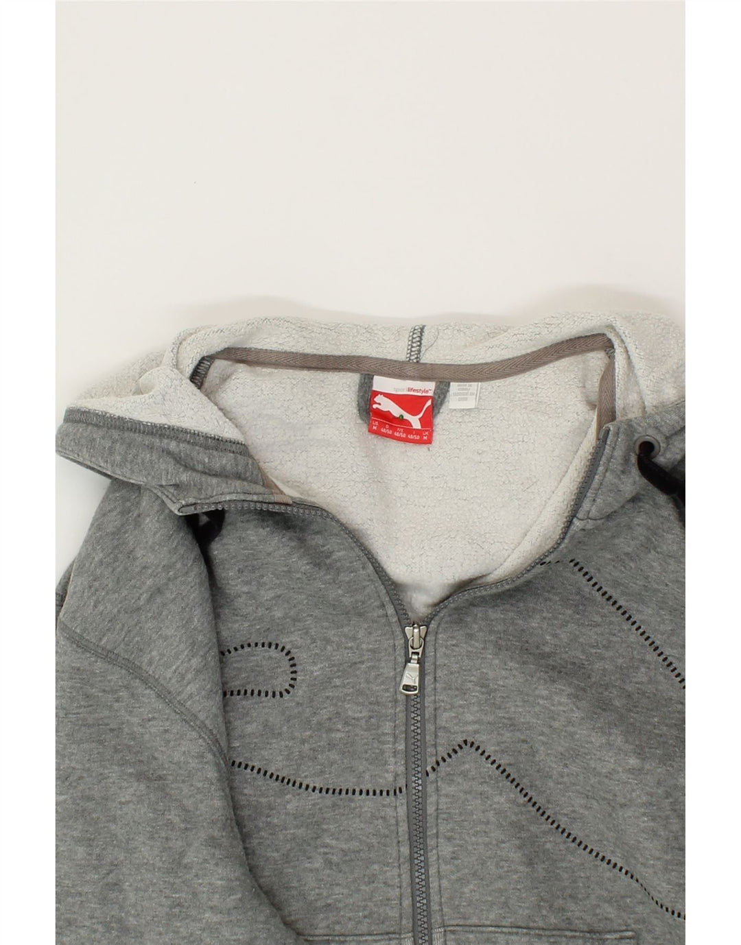 PUMA Mens Zip Hoodie Sweater Medium Grey Cotton Vintage Puma and Second-Hand Puma from Messina Hembry 