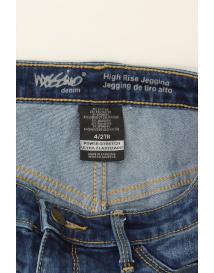 MOSSIMO Womens Distressed Jegging Jeans US 4 Small W26 L27 Navy Blue Vintage Mossimo and Second-Hand Mossimo from Messina Hembry 