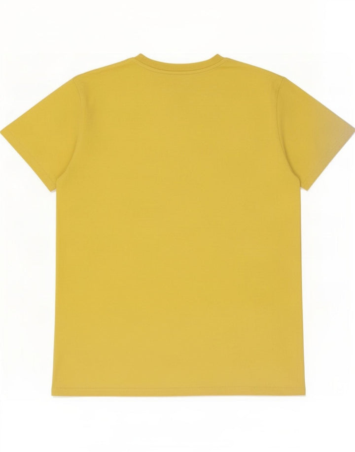 Męski T-shirt z grafiką Superdry, średni żółty bawełniany