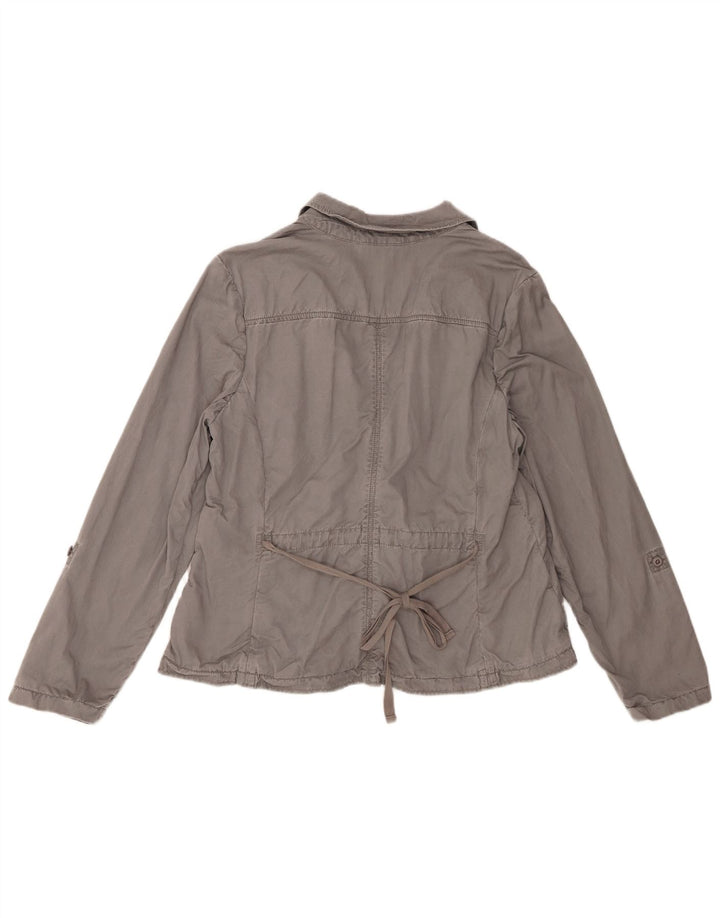 Damska marynarka zapinana na 2 guziki Eddie Bauer UK 18 XL, szara bawełna