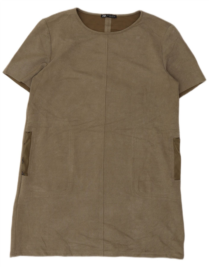 Damska sukienka typu shift Zara UK 16, duża, khaki