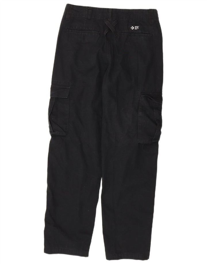 CONVERSE Damskie proste spodnie cargo W27 L28 Czarne bawełniane