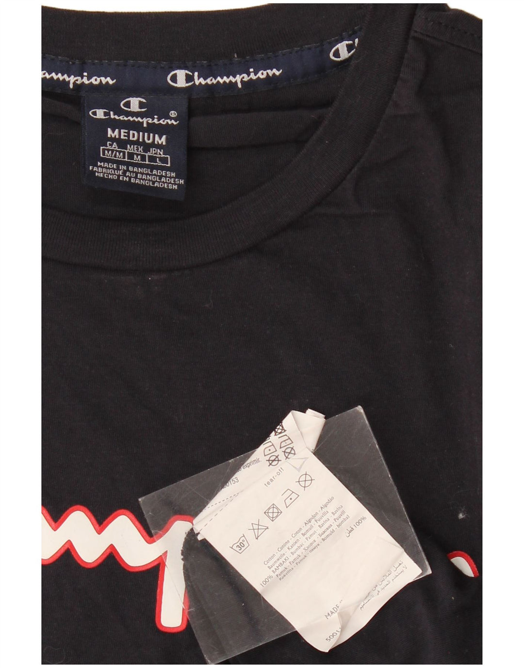 Męska koszulka z grafiką CHAMPION Top, średnia, granatowa bawełna