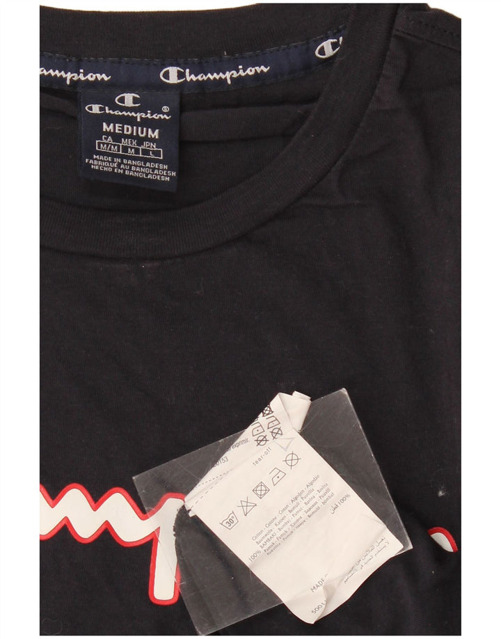 Męska koszulka z grafiką CHAMPION Top, średnia, granatowa bawełna