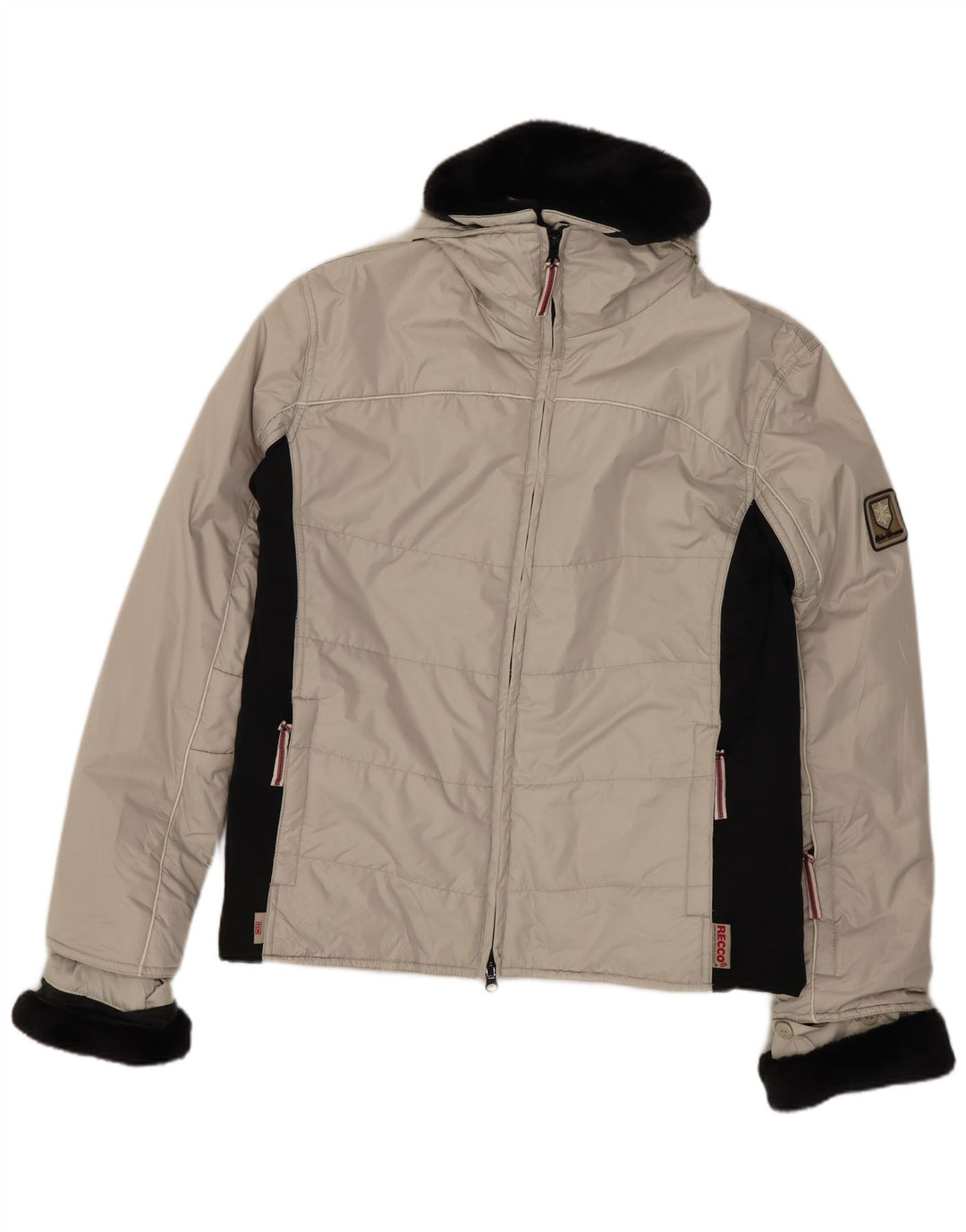 Damska kurtka oversize TCM z wyściółką UK 8/10 w małych beżowych blokach kolorów