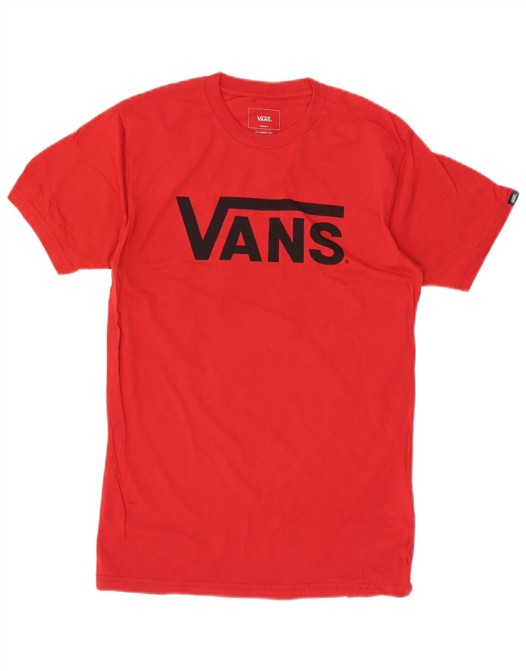 Męski T-shirt VANS o klasycznym kroju z grafiką, mały, czerwony, bawełniany