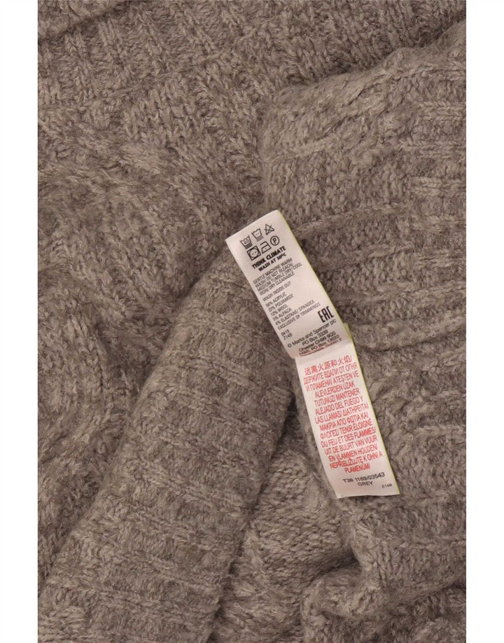 Marks & Spencer Damski sweter oversize z golfem, UK 16, duży, szary