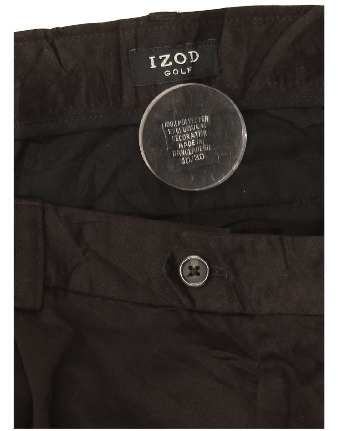 IZOD Mens Golf Pegged Suit Trousers W40 L30 Black Polyester