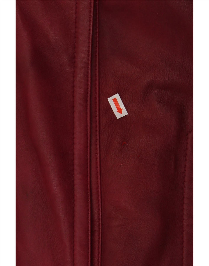 Vintage damska kurtka parka z kapturem oversize EU 48 2XL bordowa