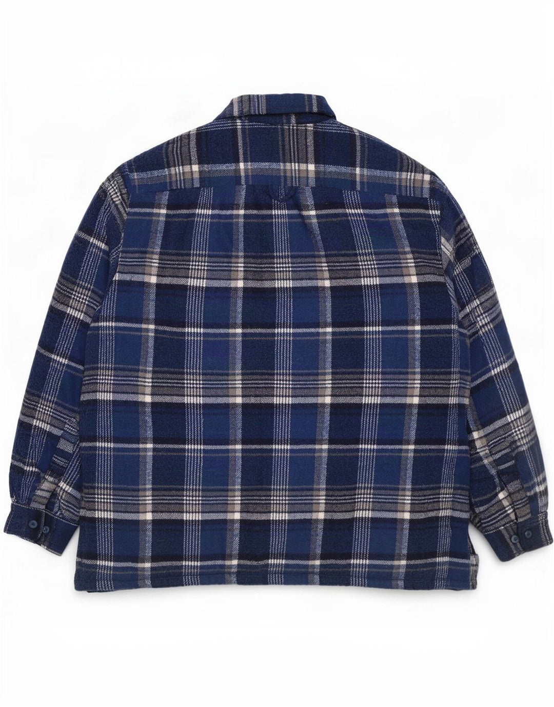Vintage męska koszula flanelowa drwal XL granatowa kratka