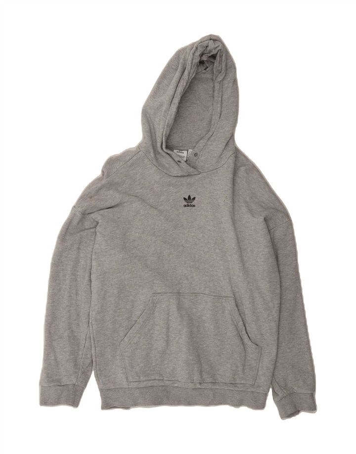 ADIDAS Womens Oversized Graphic Hoodie Jumper UK 8 Small  Grey Vintage Adidas and Second-Hand Adidas from Messina Hembry 