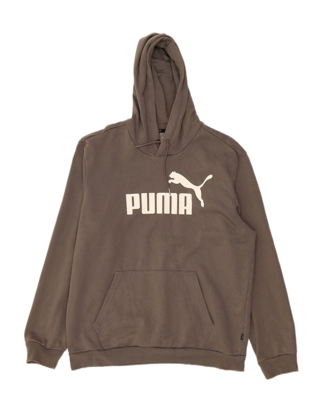 Męski sweter z kapturem i grafiką PUMA, duży, szary, bawełniany