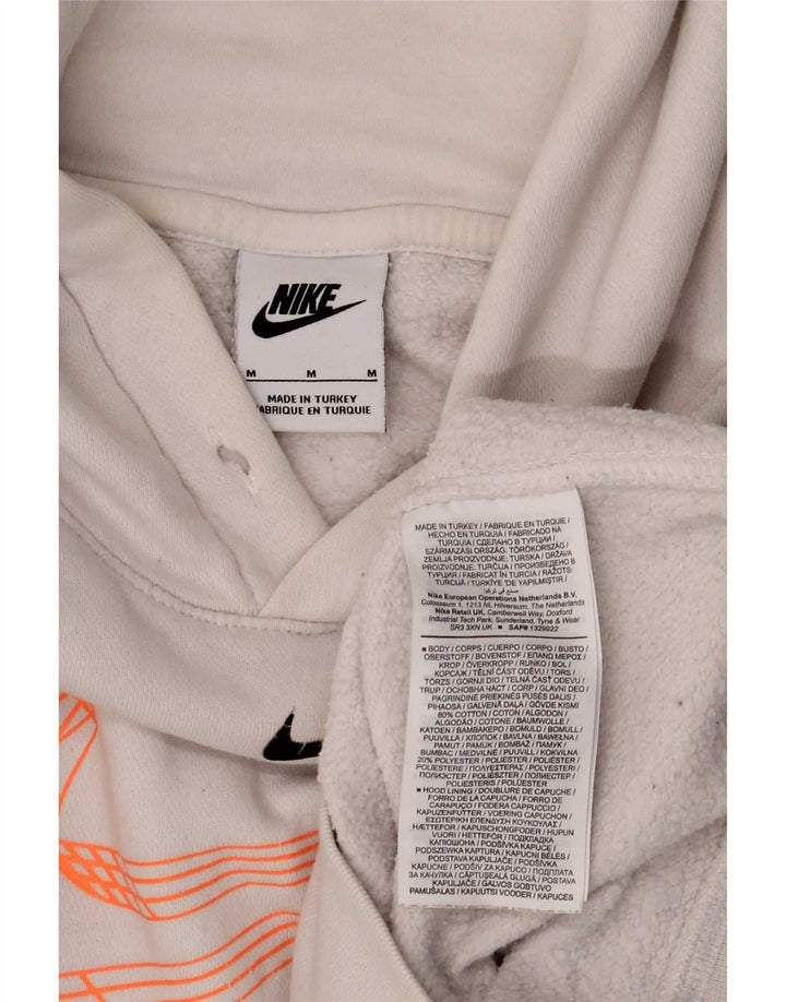 Męska bluza z kapturem Nike z grafiką, średnia biała bawełna