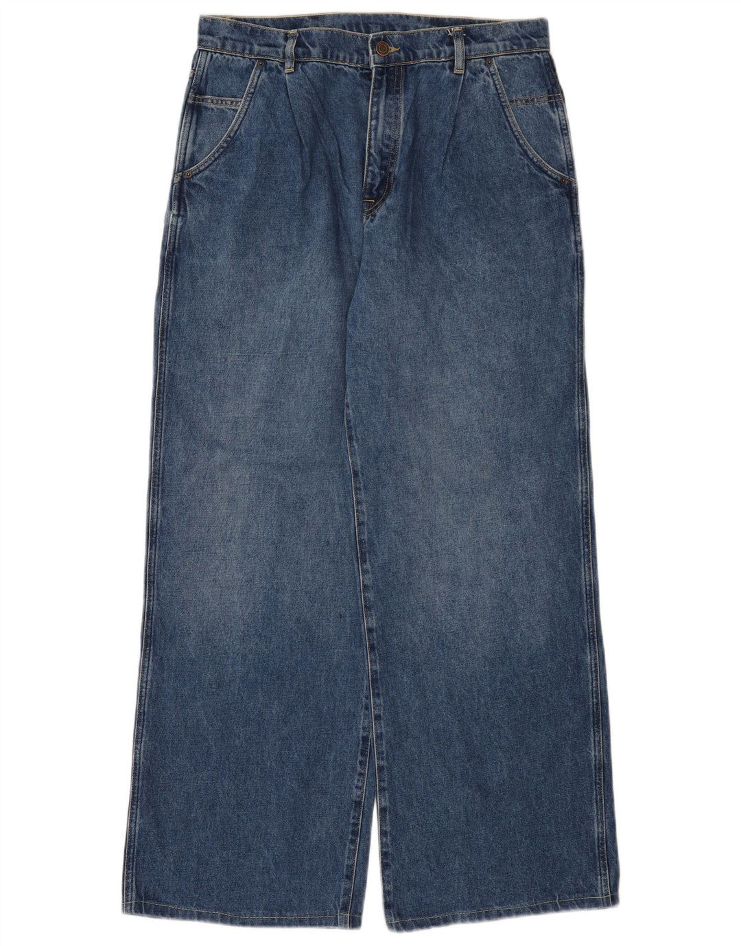 Damskie jeansy z szerokimi nogawkami Massimo Dutti EU 40 Medium W30 L30 Niebieskie bawełniane