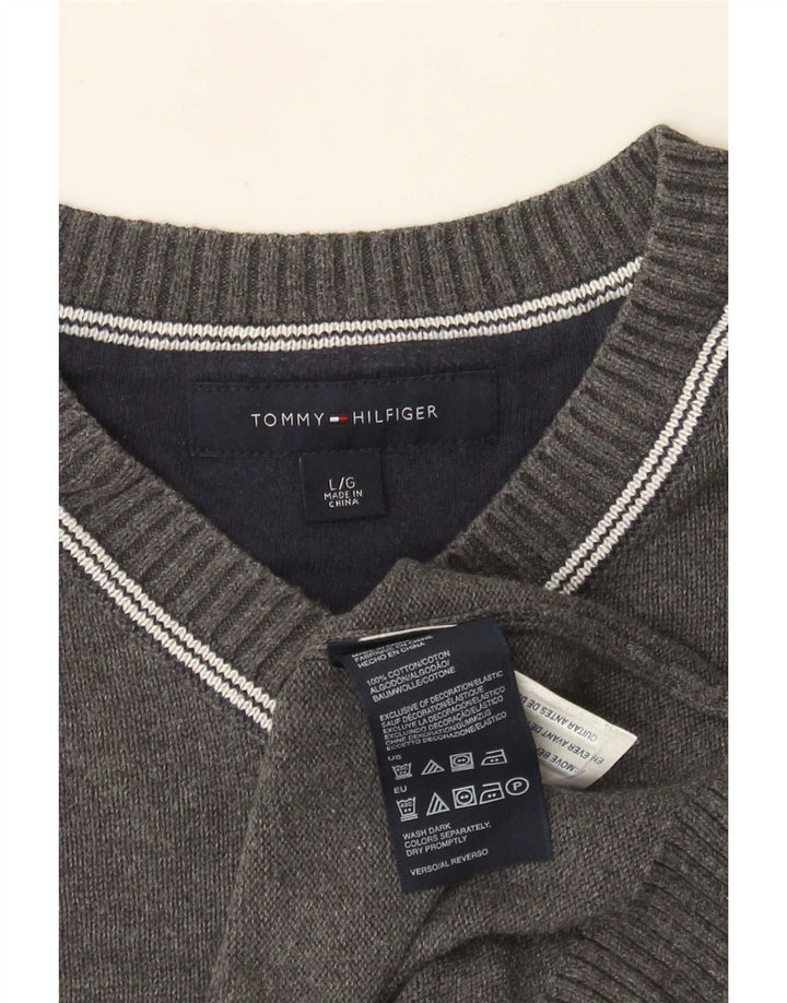 Męski podkoszulek Tommy Hilfiger z kamizelką, duży, szary, bawełniany
