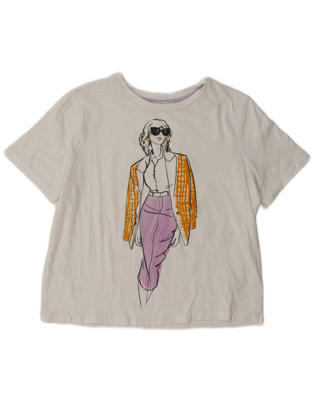 Damska koszulka oversize z grafiką Zara Top UK 10 Small White