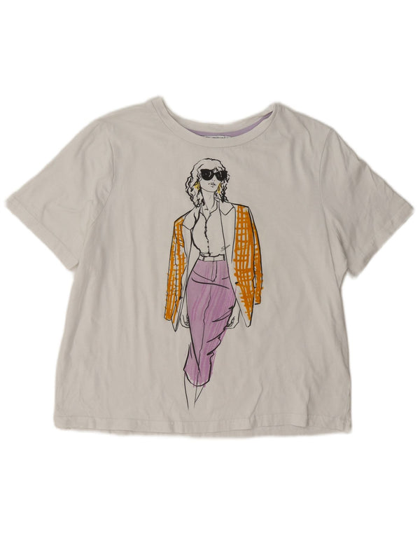 Damska koszulka oversize z grafiką Zara Top UK 10 Small White