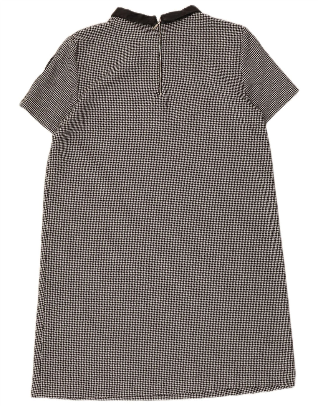 Damska sukienka typu shift Zara UK 14, duża, czarna pepitka, poliester