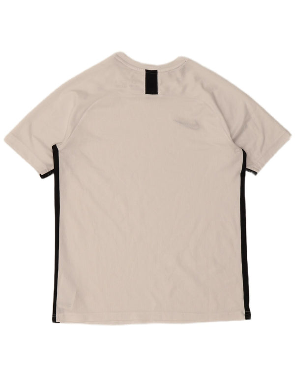 Chłopięcy T-shirt Nike Dri Fit, 13-14 lat, XL, biały, poliester z blokami kolorów