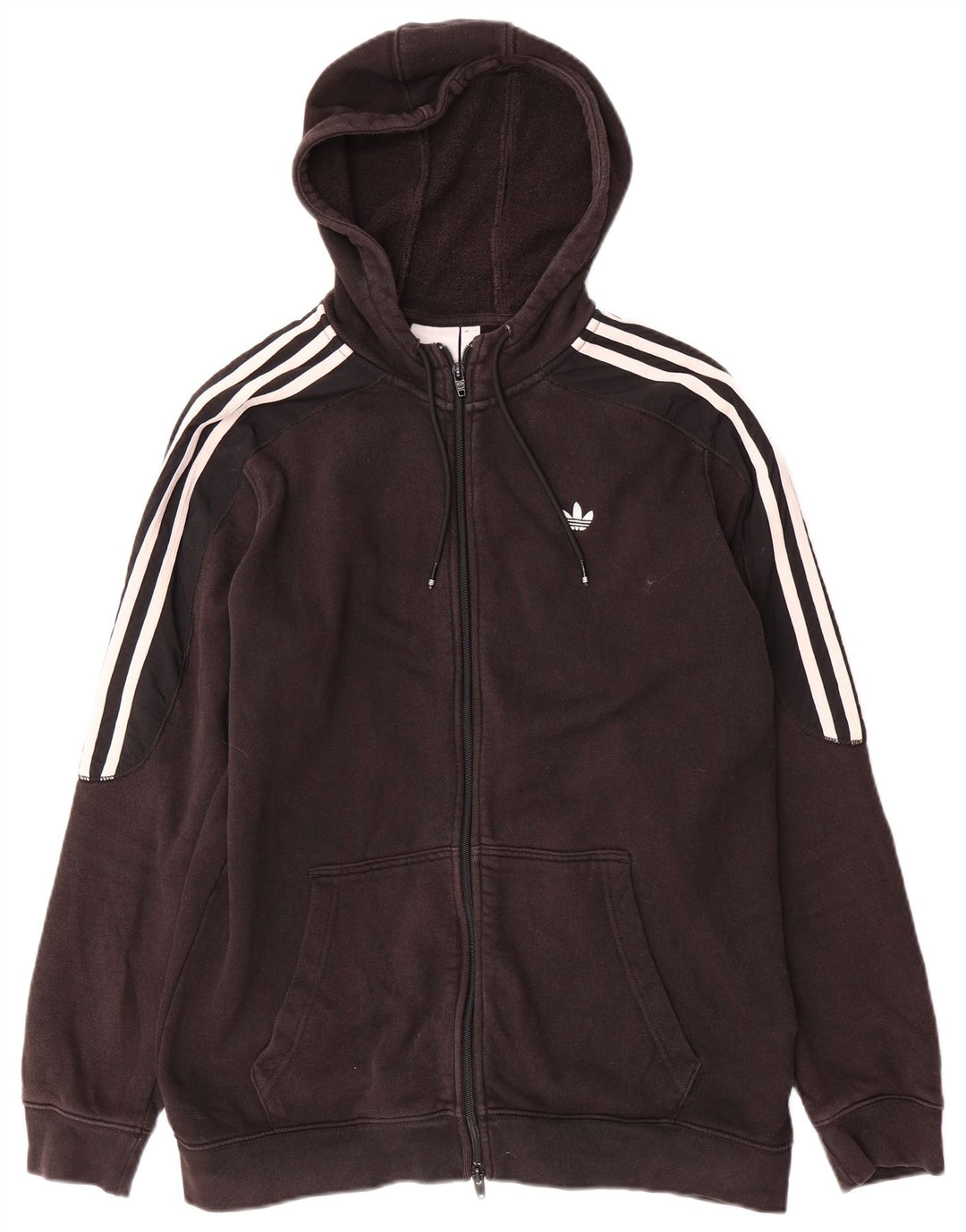 Adidas Męski sweter z kapturem i zamkiem błyskawicznym, średni czarny, bawełniany