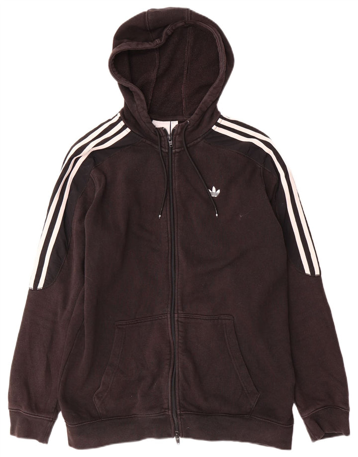 Adidas Męski sweter z kapturem i zamkiem błyskawicznym, średni czarny, bawełniany