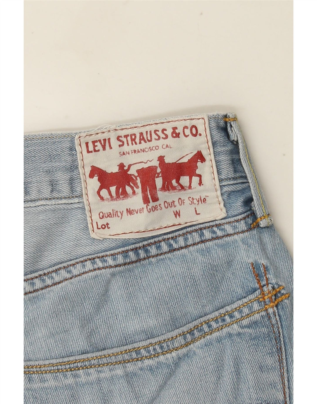 Męskie spodenki jeansowe Levi's 504 W32 Średnioniebieskie, bawełniane