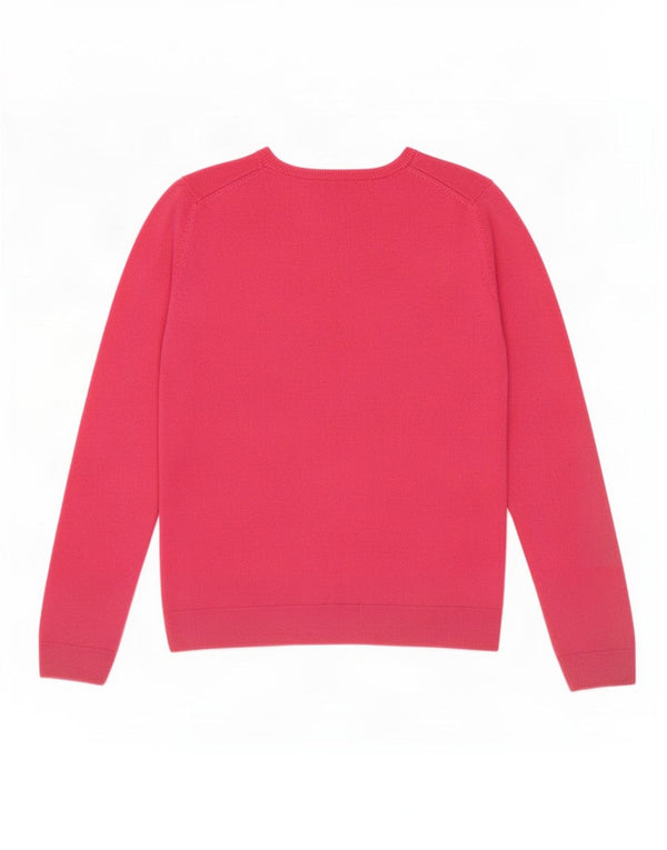 Marks & Spencer Womens Boat Neck Jumper Sweater UK 14 Medium Pink Acrylic
