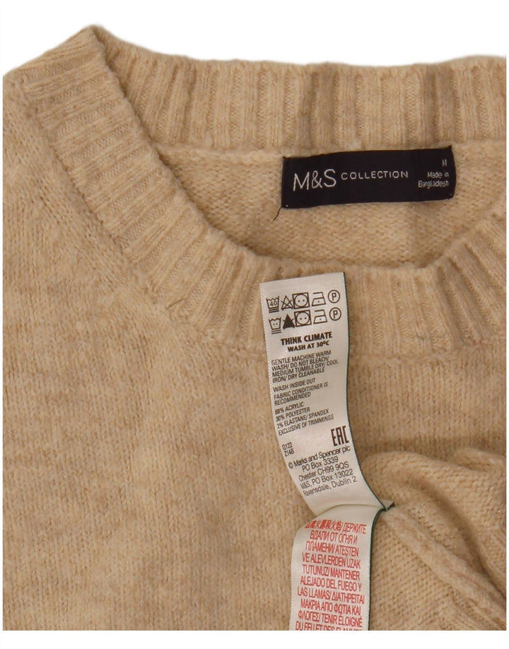 MARKS & SPENCER Damski sweter z okrągłym dekoltem, UK 14, średni beż