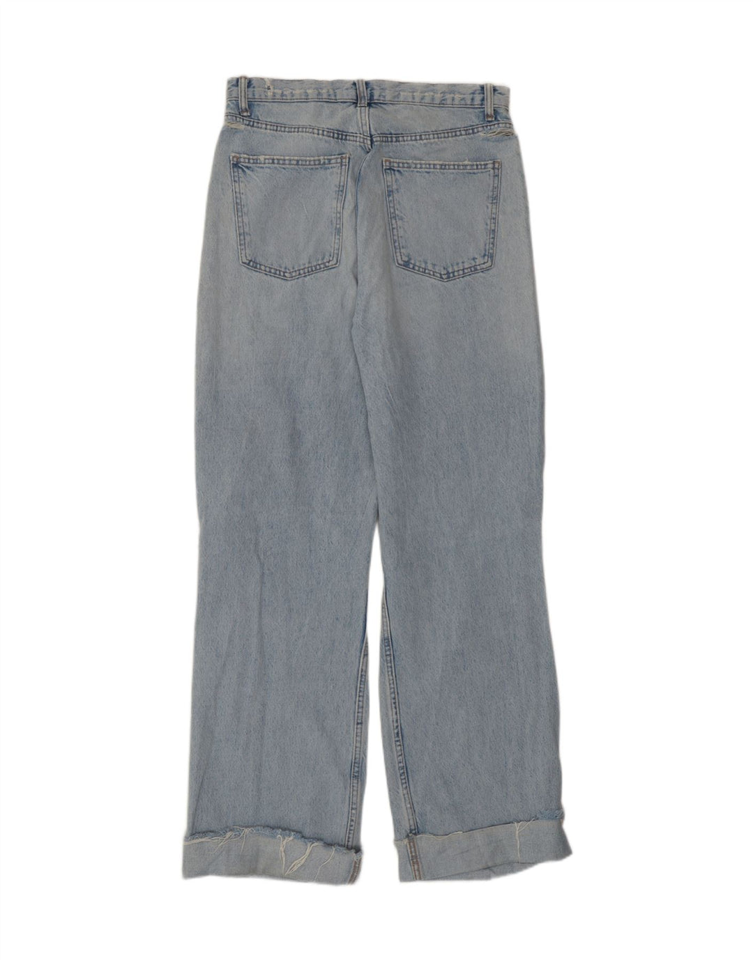 Zara Damskie Jeansy z Wysokim Stanem i Przetarciami EU 40 Średnie W30 L31 Niebieskie