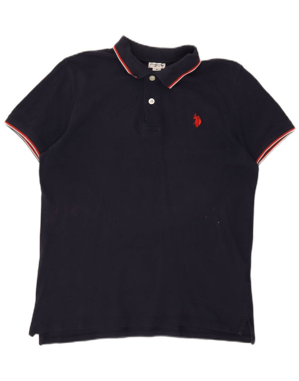 US Polo Assn. Koszula męska Średnio granatowa, bawełniana w paski