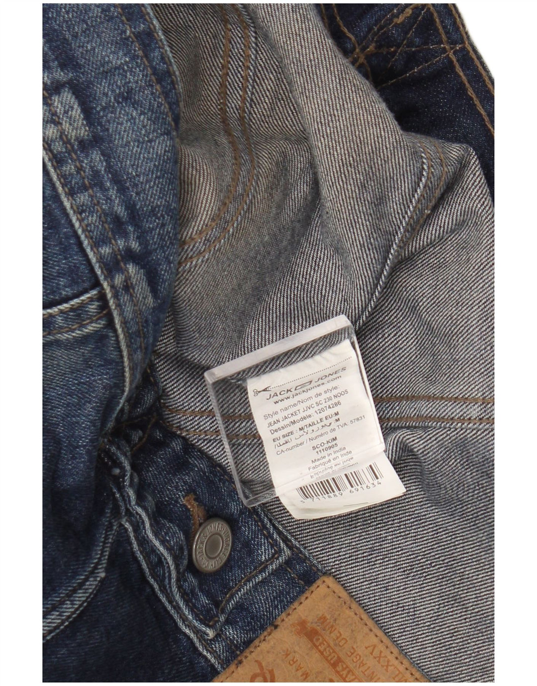 Męska kurtka dżinsowa Jack & Jones UK 38, średnia, granatowa, bawełniana