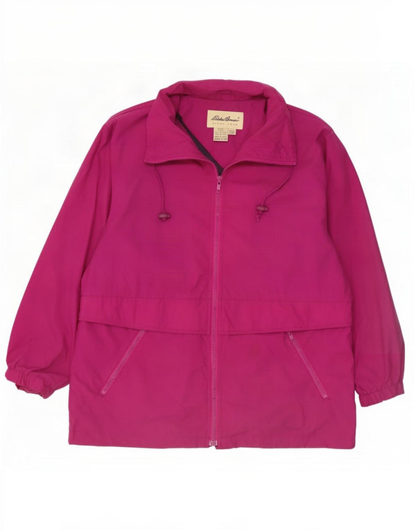 Damska kurtka przeciwdeszczowa Eddie Bauer o luźnym kroju UK 14, średni różowy nylon
