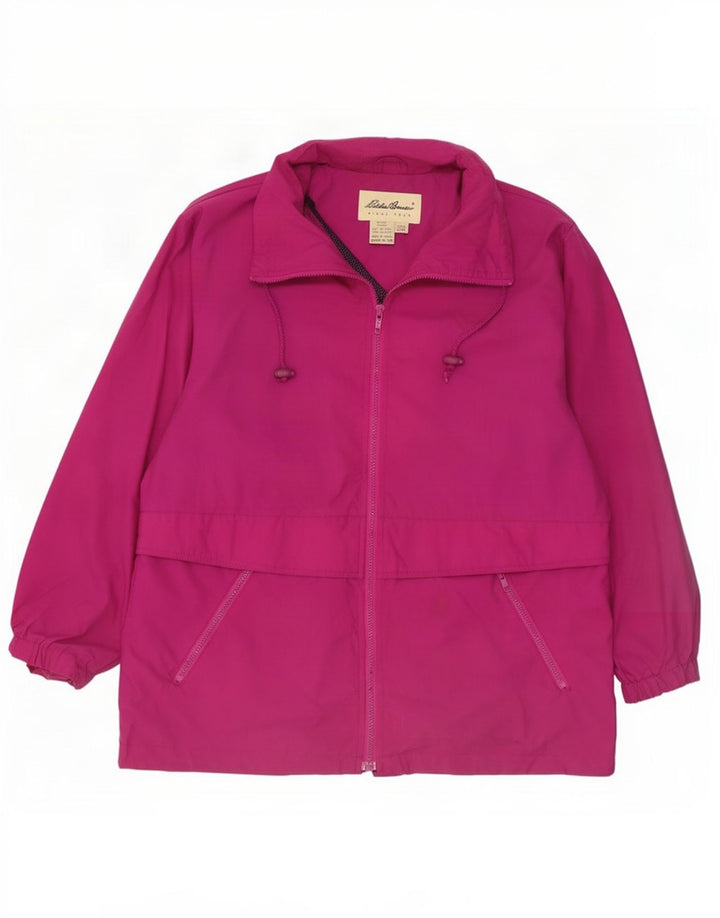 Damska kurtka przeciwdeszczowa Eddie Bauer o luźnym kroju UK 14, średni różowy nylon
