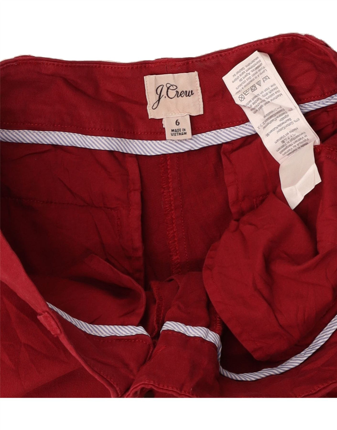 J. CREW Womens Chino Shorts US 6 Medium W32  Burgundy Cotton Vintage J. Crew and Second-Hand J. Crew from Messina Hembry 