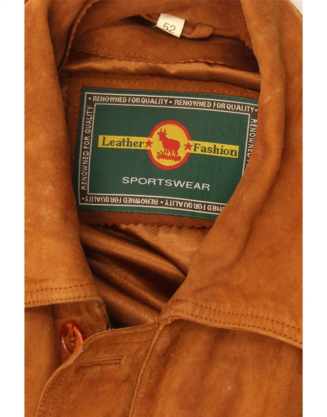 Vintage męska zamszowa kurtka IT 52 XL brązowa skóra