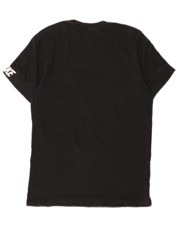Męski T-shirt z grafiką Nike, mały, czarny, bawełniany