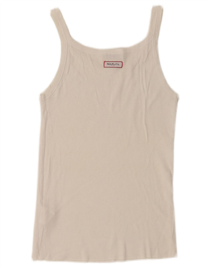 Damski top na ramiączkach Max & Co. UK 12, średni, biały, bawełniany
