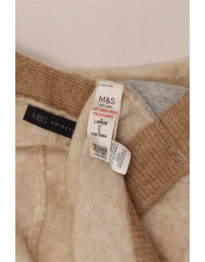 Sweter damski Marks & Spencer Longline Cardigan UK 16, duży, beżowy