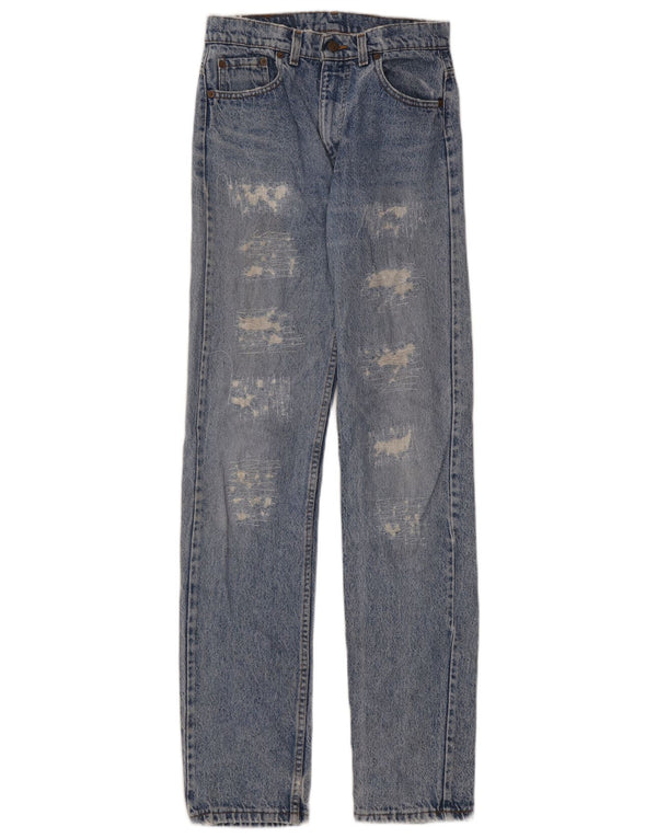 LEVI'S Womens Distressed Straight Jeans W30 L36 Blue Cotton