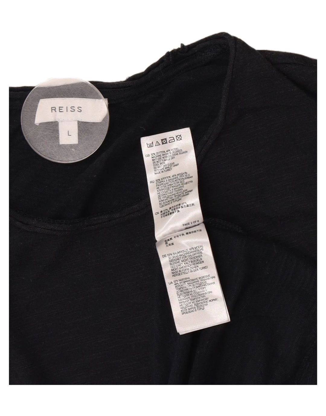 T-shirt męski Reiss, duży, czarny, z bawełny w plamki