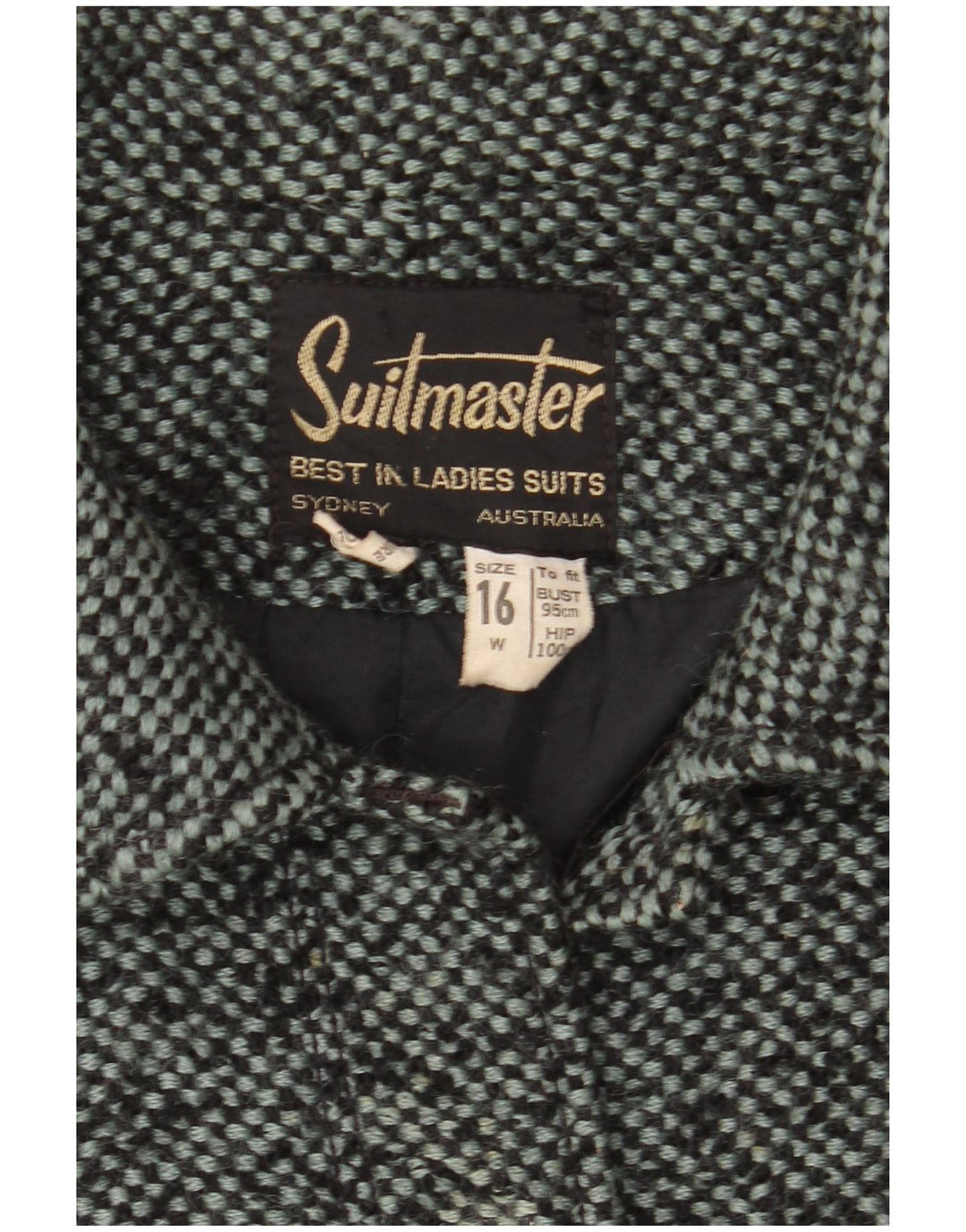 Damska marynarka VINTAGE zapinana na 6 guzików UK 16, duża, szara, nakrapiana wełna