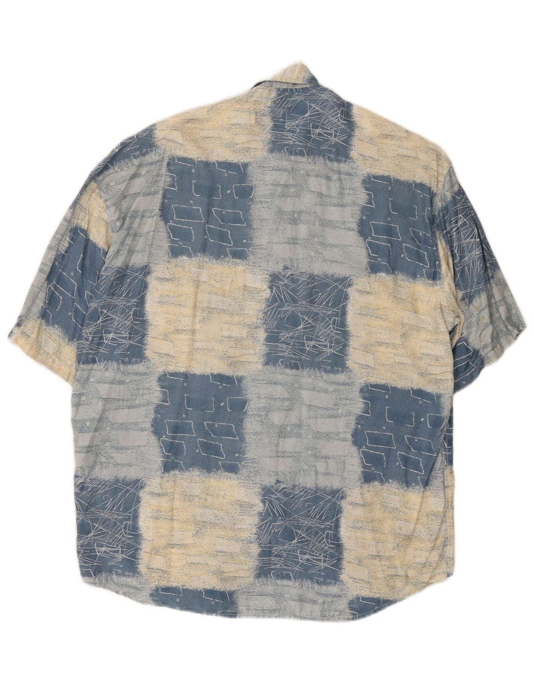 Męska koszula z krótkim rękawem RAYBEST, średnioniebieska, geometryczna