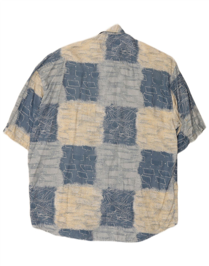 Męska koszula z krótkim rękawem RAYBEST, średnioniebieska, geometryczna