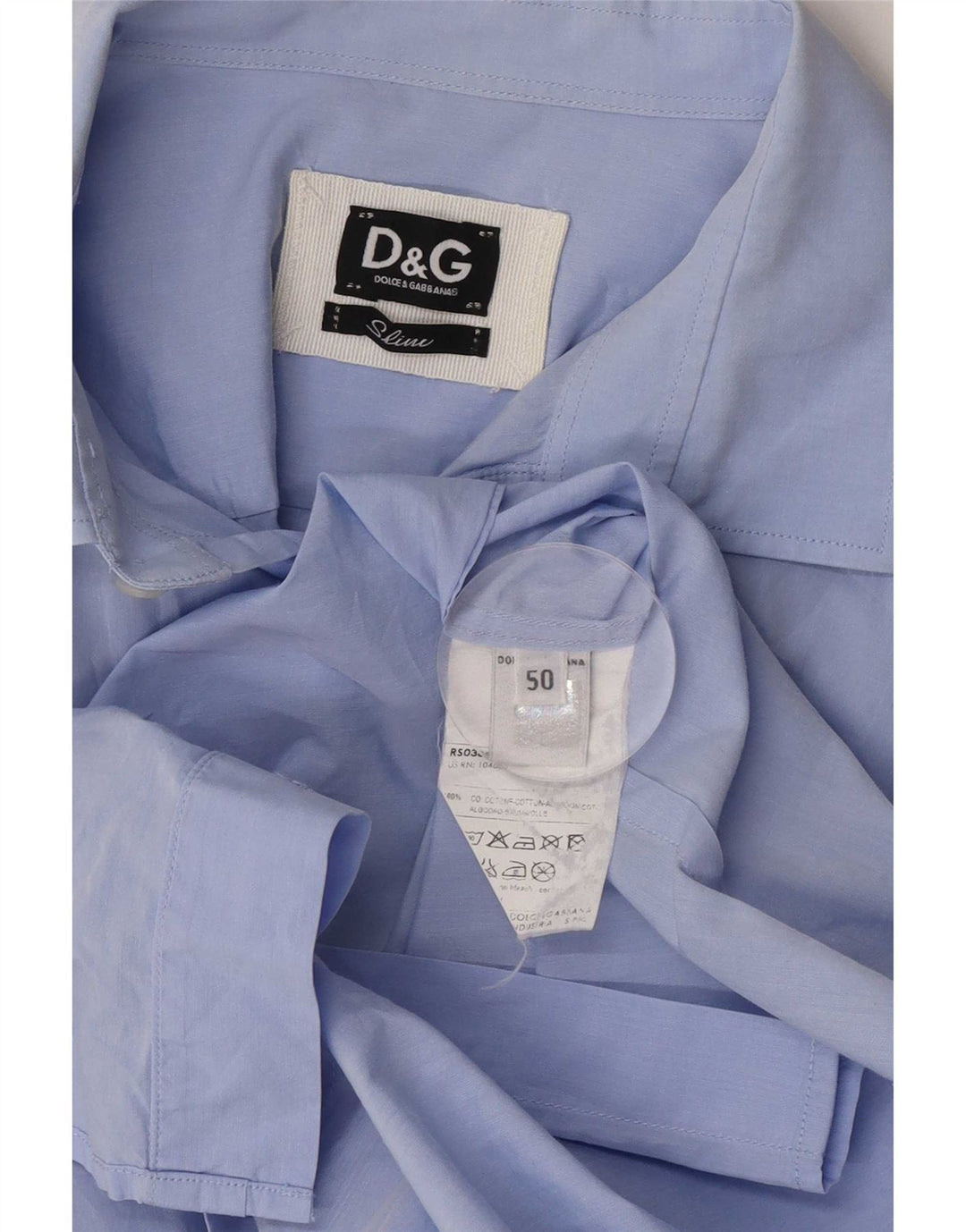 Koszula męska Dolce & Gabbana Slim Fit IT 50, średnia niebieska, bawełniana