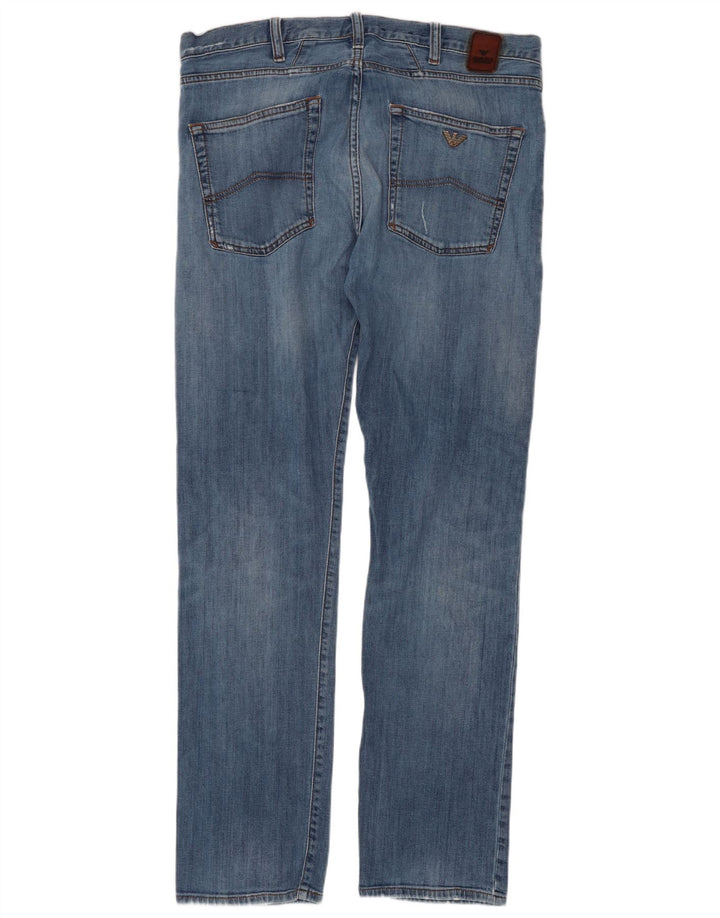 Męskie jeansy Armani Slim W34 L30 Niebieskie bawełniane