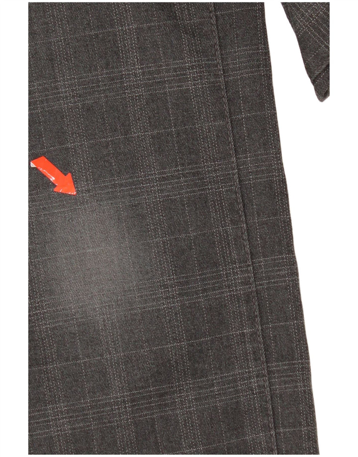 Spodnie damskie Gas Slim Casual W28 L32 Szary poliester w kratkę