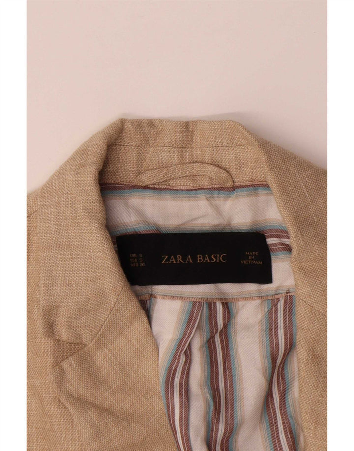 Zara damska marynarka zapinana na 1 guzik UK 10, mała, beżowa
