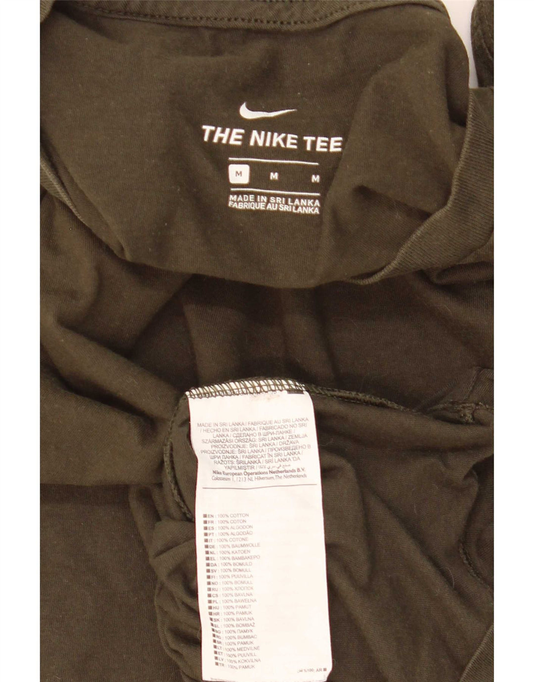 T-shirt męski Nike, średni, bawełniany kolor khaki